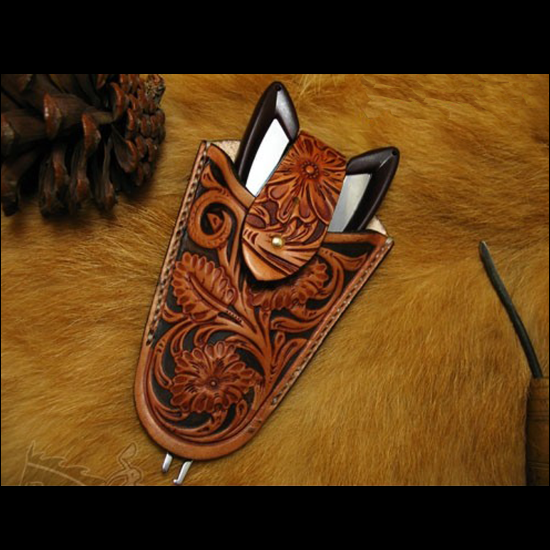 Unique Leather Work - Tang hanedanı çiçek El işi benzersiz
