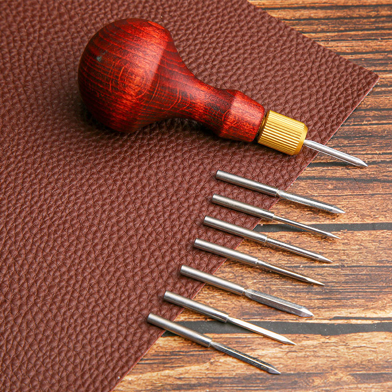 Leatherwork Hole Punch - 1 takım DIY Deri Yumruk Awl