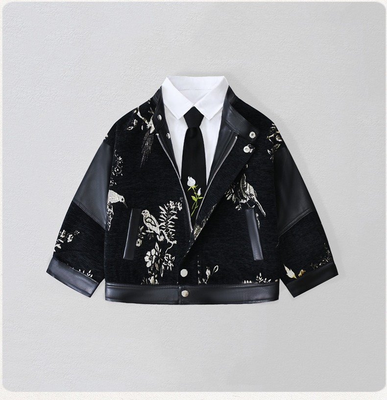 Beyefendi Çocuklar Nakışlı Mot - Leather Work Jacket incelemesi ve fiyatı
