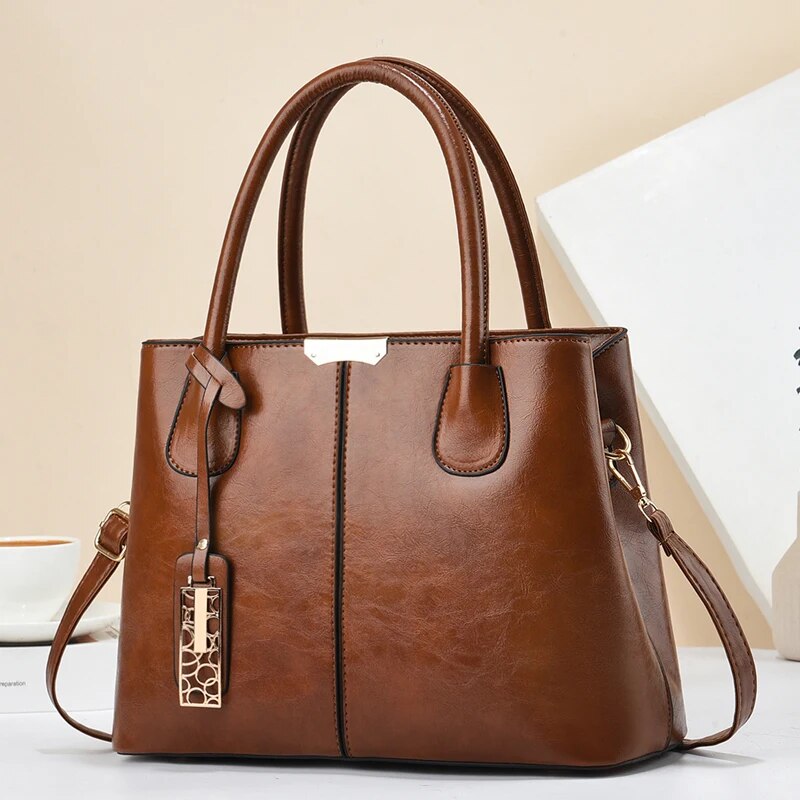 Kadınlar için Retro düz renk ç - Leather Work Handbags For Women incelemesi ve fiyatı